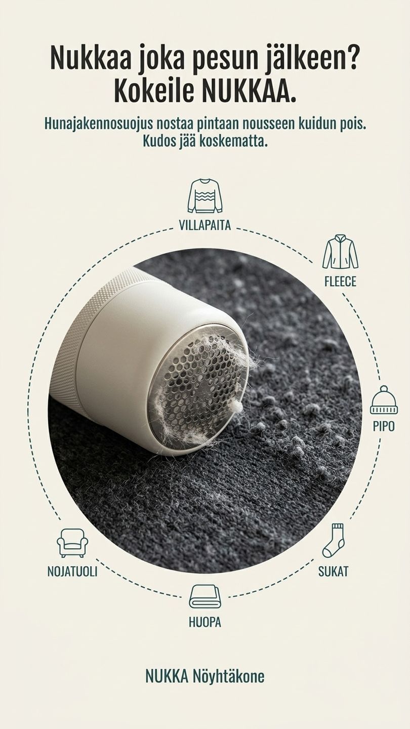 NUKKA fabric shaver, proof angle