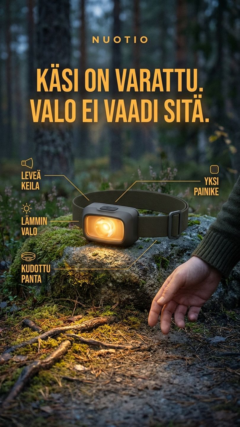 NUOTIO headlamp, pain angle